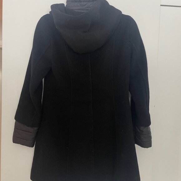 SOIA & KYO Slim-Fit Mixed Media Wool Coat with Puffer Bib and Hood - Women's - Picture 4 of 4